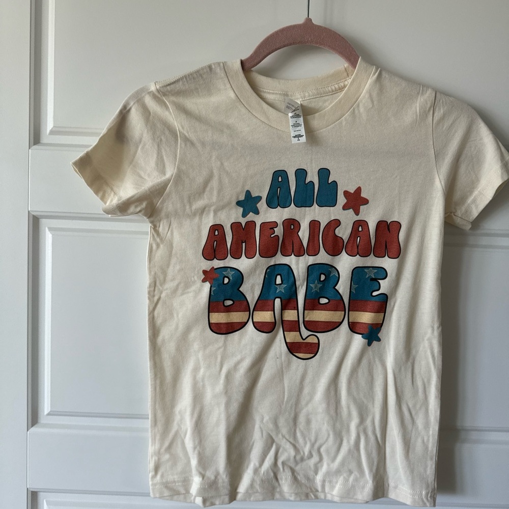 All American Babe Kids Cream T-Shirt 4th of July